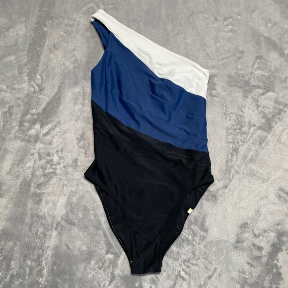 Summersalt Sidestroke One Piece Swimsuit Womens 4 Blue Colorblock Compression - Picture 1 of 10